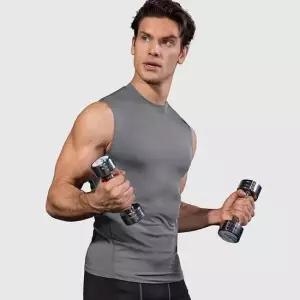 남자 민소매 쿨링 민소매티 그레이 l