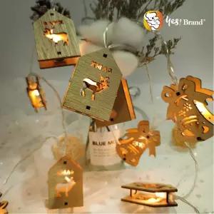 예스브랜드 크리스마스 원목 LED 조명 전구 인테리어줄 와이어 성탄 장식 캠핑