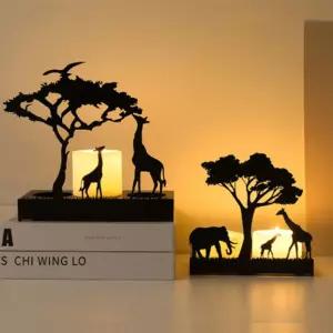 감성 캠핑 캔들 홀더 받침 장식 소품 기린들꽂이 코끼리 오브제 빈티지 집들이선물 기념품 장식품 하우스품