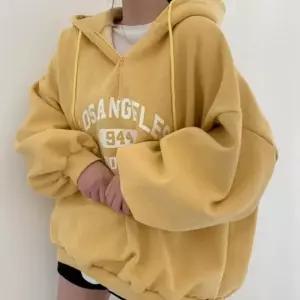 루즈핏 캐주얼 여성 남녀공용 후드티 기모 문구 오버핏 애견 셔츠 데일리 무드 운동회