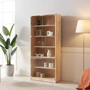 강화유리 양문 도어 심플 원목 진열 장식장 거실인테리어 감성디자인 피규어장