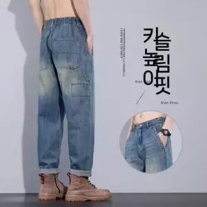 남사친 바지 빈티지 캐주얼 워싱 클래식 청바지 배기 사계절 테이퍼드 트렌드 배기핏 KS1