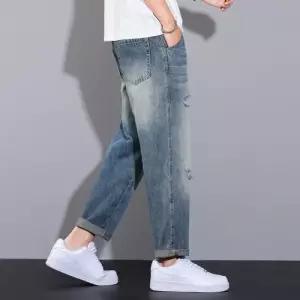 엘럽 바지 남친 배기핏 청바지 스트리트 디스트로이드 슬림핏 테이퍼드 배기 박템1