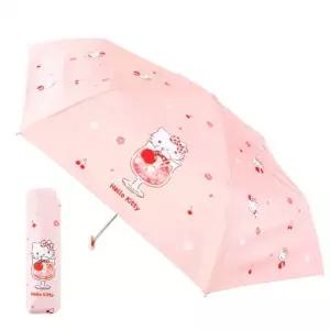 헬로키티 스파클링 암막코팅 납작 53 3단 수동우산