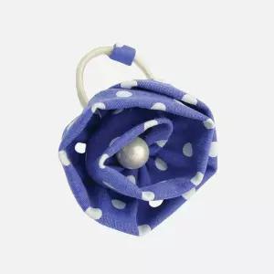 [제이로렌]제이로렌 블루 도트 플라워 진주 헤어끈 H01447