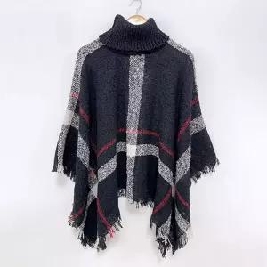 키밍 여성용 케이프 하이넥 숄 가디건 망토 담요캠핑용품 니트 준비물 입는 차박 여자 간절기 감성 사무실