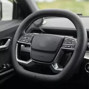 [CAR] D컷 타공 블랙 제네시스쿠페 가죽 핸들커버 08~16년