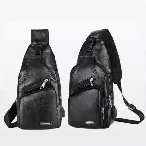 ELG 크로스백 메신저 남자미니 래더 옆으로매는가방슬링 가죽 보조 여권 숄더 소지품 오토바이 소형