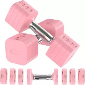 헤이퍼그 22LBS 조절식 덤벨 세트 4단계 4.4파운드 6.6파운드 8.8파운드 11파운드 여성/남성 홈짐 풀바디
