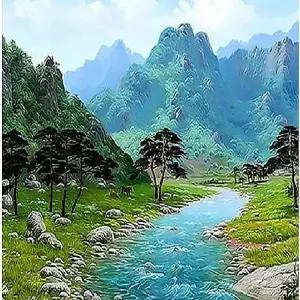 명화그리기 그림 아크릴화 페인팅 피포 세트 diy 유화 초보 캔버스 액자 물감칠하기 색칠 풍경화 취미 도안