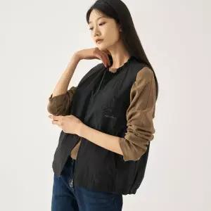 지센 프릴넥 자수 숏베스트 LCVTN821 1183967