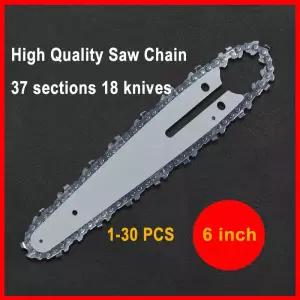 6 인치 1/4LP.043 37DL 체인 및 가이드 플레이트 세트 미니 전기 톱 교체 무선 목재 절단 샤프