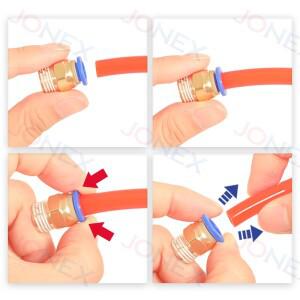 호환 5PCS  피팅 커넥터 PC 4/6/8/10/12mm 나사 1/8 1/4 3/8 1/2 공기 호스 파이프 퀵 액세서리