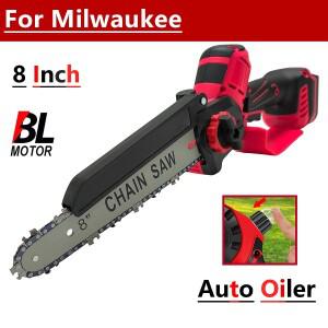 3000W 8인치 전기 체인톱, 오일 탱크 핸드 포함, 목공 정원용 (밀워키 18V 배터리용)