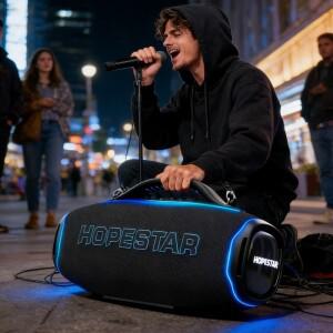 호프스타 A90 700W 고출력 우퍼 휴대용 무선 스피커 야외 노래방 기계 라우트프레허 마이크 포함