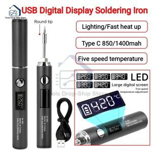 850/1400mah USB 납땜 인두 무선 충전  휴대용 수리 용접 도구