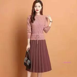 봄 니트티 투피스 주름 원피스 스커트 봄니트티klm223