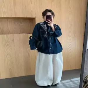 픽토 여성 데님 빈티지 셔츠 카디건 순정 무지데님 터틀넥 블레이저 싱글 젠1