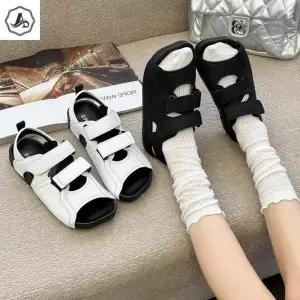 [애슬릿] 여름 샌들 소 가죽 스트랩 찍찍이 데일리 여성 (37539495A)