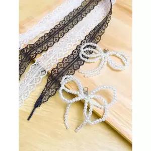 고무줄신발끈 여성 캐주얼 신발 레이스 끈 운동화 29CM 너비 ？？플랫 블랙 화이트