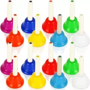 SHUESS 16개 8노트 핸드벨 학교 가족 활동 교회 결혼식 생일 파티를 위한 다채로운 악기