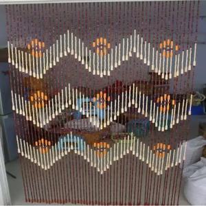 나무구슬문발 비즈발 입구가리개 빈티지 레트로 공간분리 인테리어 현관 시야차단