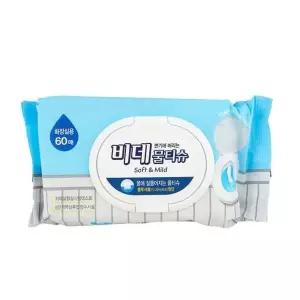 캡형 물티슈 비데 60매입 잇템 비데 물티슈 뚜껑 간편