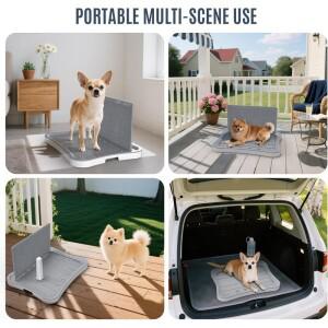 새지 않는 강아지 배변 패드 홀더 및 훈련 스테이션(훈련 트레이 포함), 튼튼한 실내용 시스템, 간편 세척