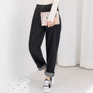 [주식회사 브이와이][JHL73OS0_51IB]HSSG 여자핀턱오버핏배기청바지_블랙 (29889054