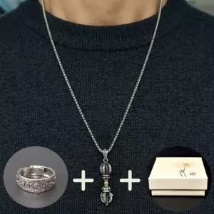 금강저 목걸이 옴마니반메훔 반지 세트 불교 굿즈 액막이