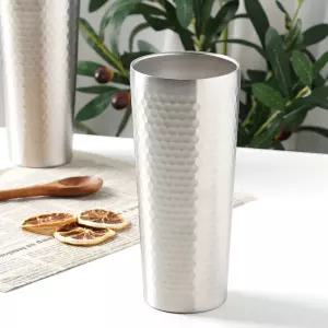 벌집 이중 스텐컵 510ml 실버 맥주잔 보냉보온컵 물컵