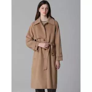 [쉬즈미스]울 블렌디드 벨티드 롱 코트  택가격 718000원 _P376944576