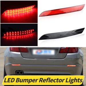 레드/블랙 렌즈 LED 리어 범퍼 리플렉터 후진 정지등 BMW 호환 5 시리즈 F10 F11 F18 2009-2014 OEM  63147