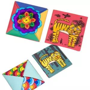 2p 10set 어린이 전통문양 컬러링 딱지만들기 겨울방학 IQ EQ