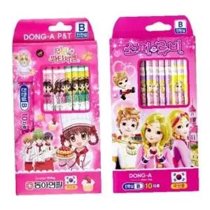 동아 연필 B 10본입 여아용 캐릭터랜덤 갑(6개입)