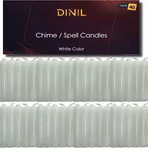 디닐 의식 생일 제단 주문 차임 캔들을 위한 및 캔들 화이트 40개 4인치 x 1/2인치 프리미엄 미니 테이퍼