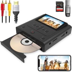 eAj VHS에서 디지털 변환기, HDMI 및 AV IN이 포함된 DVD/CD 레코더, 아날로그에서 디지털로 HDMI/AV에서 DVD로 변환, USB 장치, SD 카드, 스마트폰 WiFi에서 CD, USB, SD 복사본, , DVD 플레이어, VCR과 호환 가능