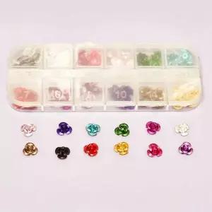 9mm 메탈 장미꽃 네일파츠 세트 60개입 플라워네일 비즈네일 쥬얼리
