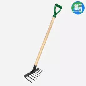 월드크린 파워 9발 갈퀴 쇠스랑 + 나무자루 그린 괭이 호미 쟁기 쟁쇠 레기 네기