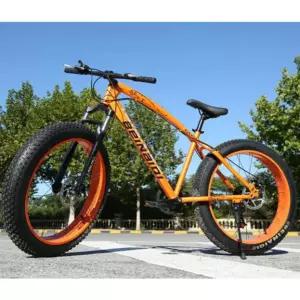 팻자전거 두꺼운 성인 오렌지색 모던 초보 변속 자전거 오프로드