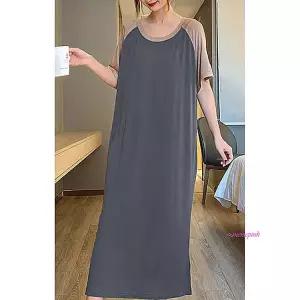 모달원피스 여름 반팔 나그랑 집에서입는 홈드레스 롱원피스 홈웨어 이지 편한yza697