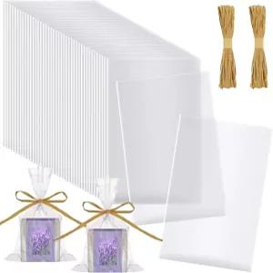 투돔로 100개 포장용 투명 평면 셀로판 비누 가방 4.9인치 x 7.9인치 결혼식 크리스마스 공예 선물 생일