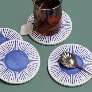 진열대 코스터 원형 작은 세라믹 바다 세트