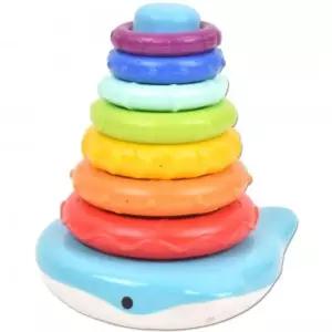 오즈토이 고래 오뚝이 링쌓기 파랑 xqs2067a-1 18개월 신생아 터미타임 장난감 선물