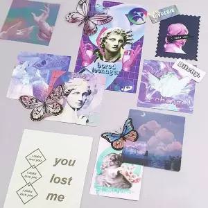 [콩심팥심]포인트 장식 카드 키치 빈티지엽서 촬영소품 미니포스