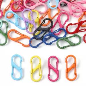 12개 지퍼 클립 S 카라비너 소형 합금 스냅 훅 방지 미니 듀얼 와이어 게이트 인터로킹 키체인 부착