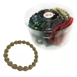 올록볼록 주름고무줄 30P 코사지통 머리끈 헤어밴드