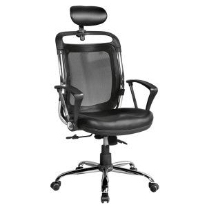 [체어로만] 로체망사 헤드레스트 스틸 의자 (착불)