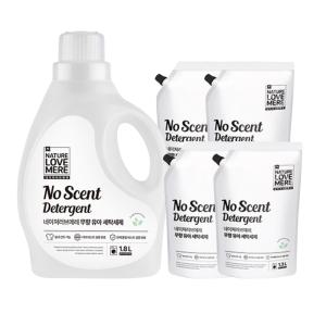 네이쳐러브메레 무향 세제 용기 리필 1+4 세트 아기세제