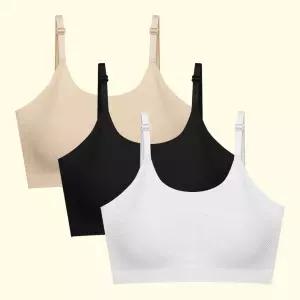  아이엠속옷 메쉬 끈 주니어 브라 3P 통기성좋은 심리스 청소년 스포츠 브라